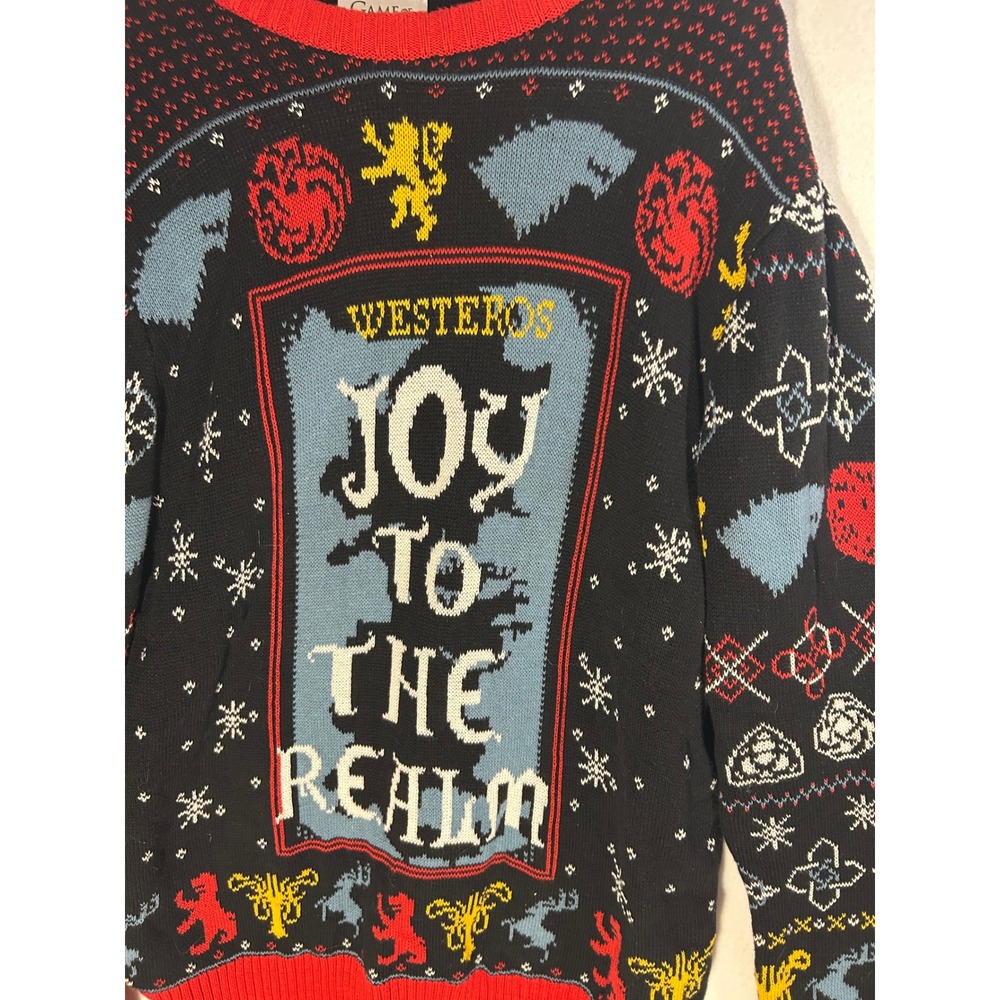Game of Thrones Joy to the Realm UGLYChristmas Sweater Mens XL Westeros Cotton